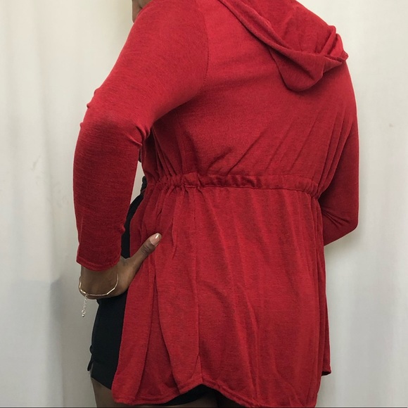 Red Hooded Cardigan - Picture 5 of 7